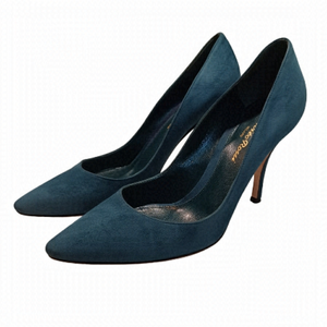 Auth! Gianvito Rossi emerald green 90 suede pumps heels shoes